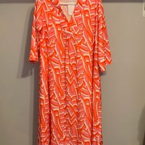 Pink, orange and white dress/beach cover-up. New with tags